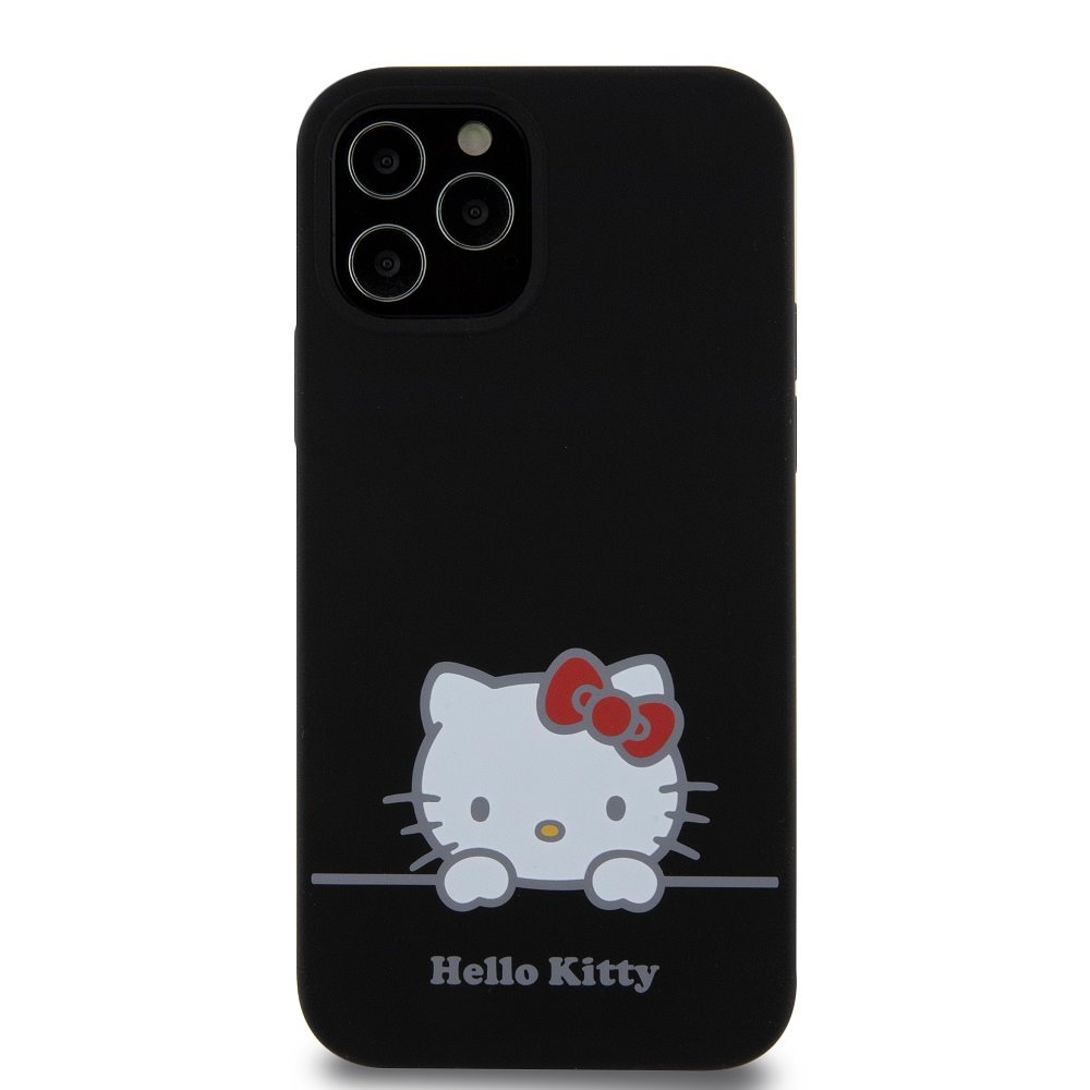 Levně Zadní kryt Hello Kitty Liquid Silicone Daydreaming Logo pro Apple iPhone 12/12 Pro, black