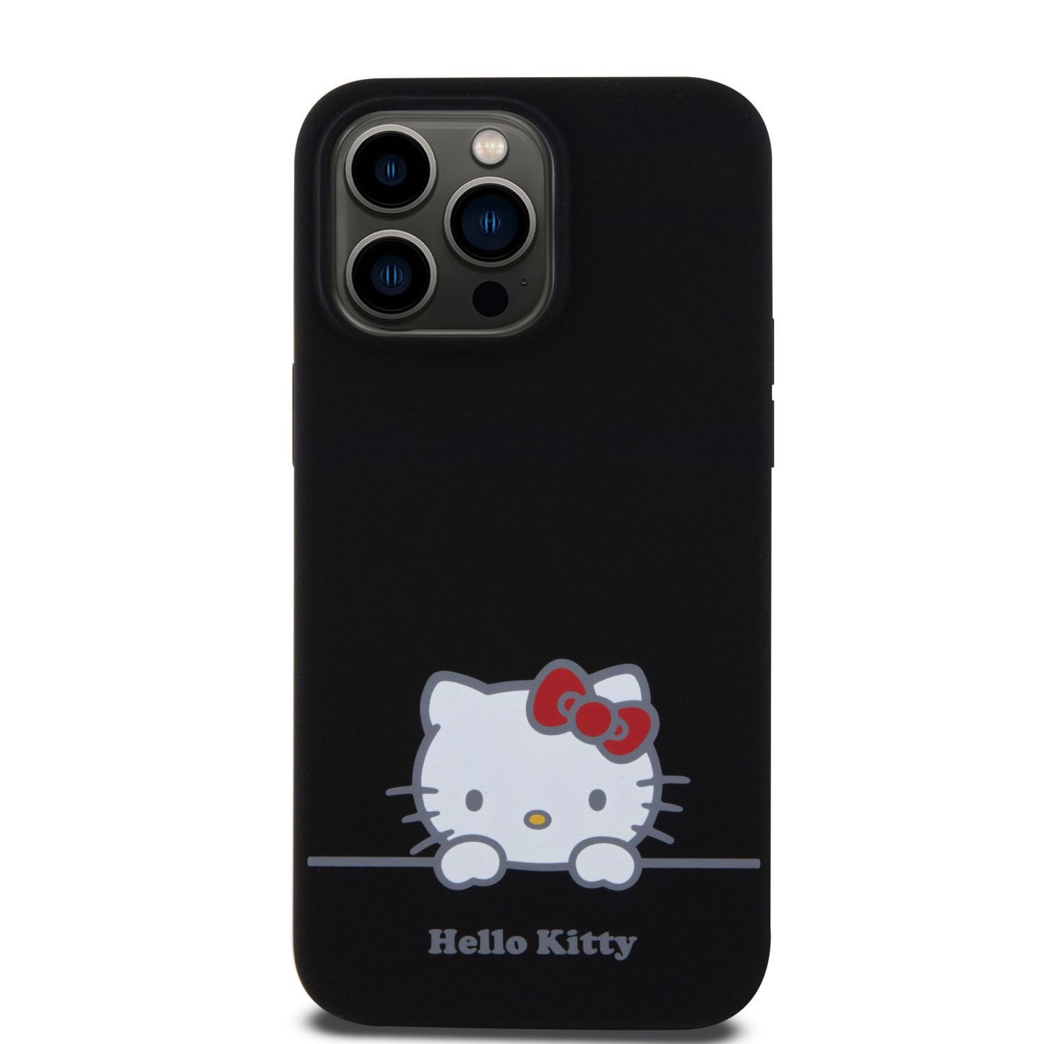 Zadní kryt Hello Kitty Liquid Silicone Daydreaming Logo pro Apple iPhone 15 Pro Max, black