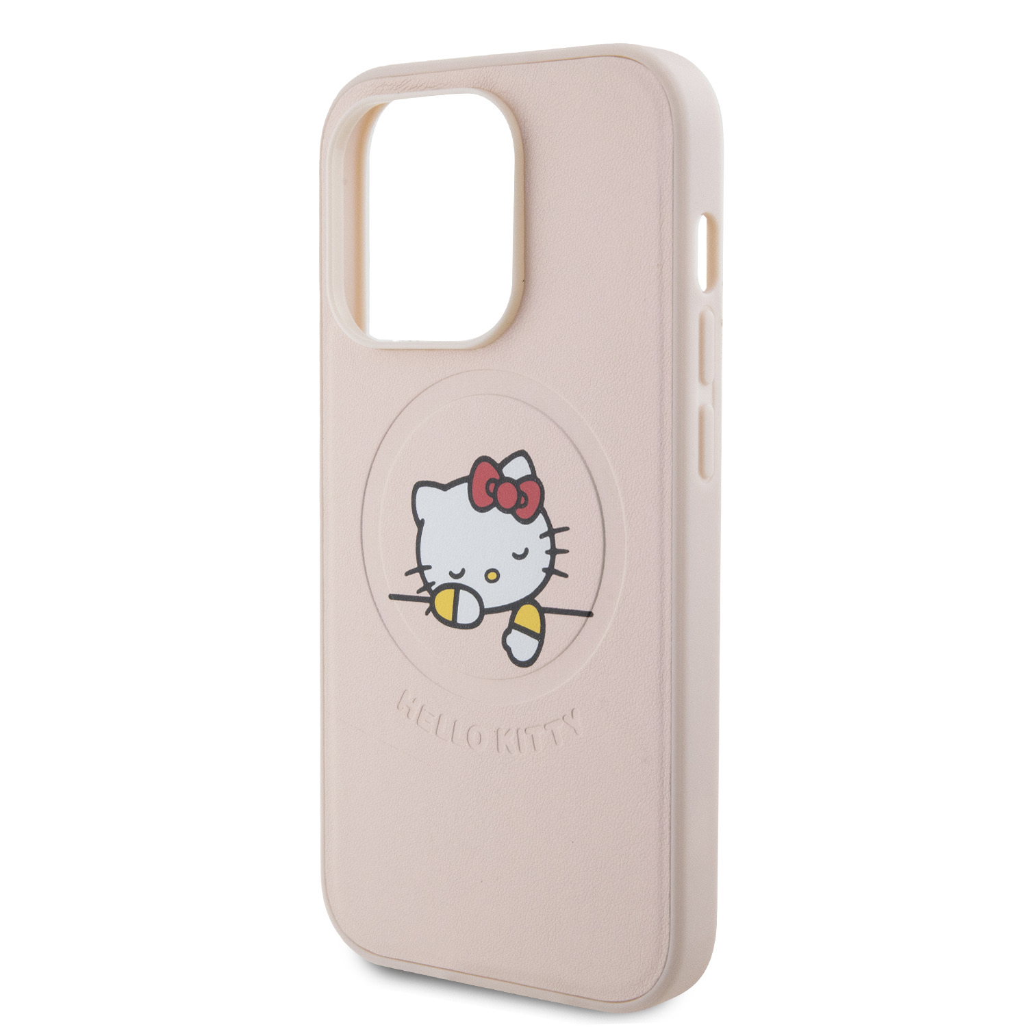 Hello Kitty PU Kitty Asleep Logo MagSafe Zadní Kryt pro iPhone 15 Pro Pink