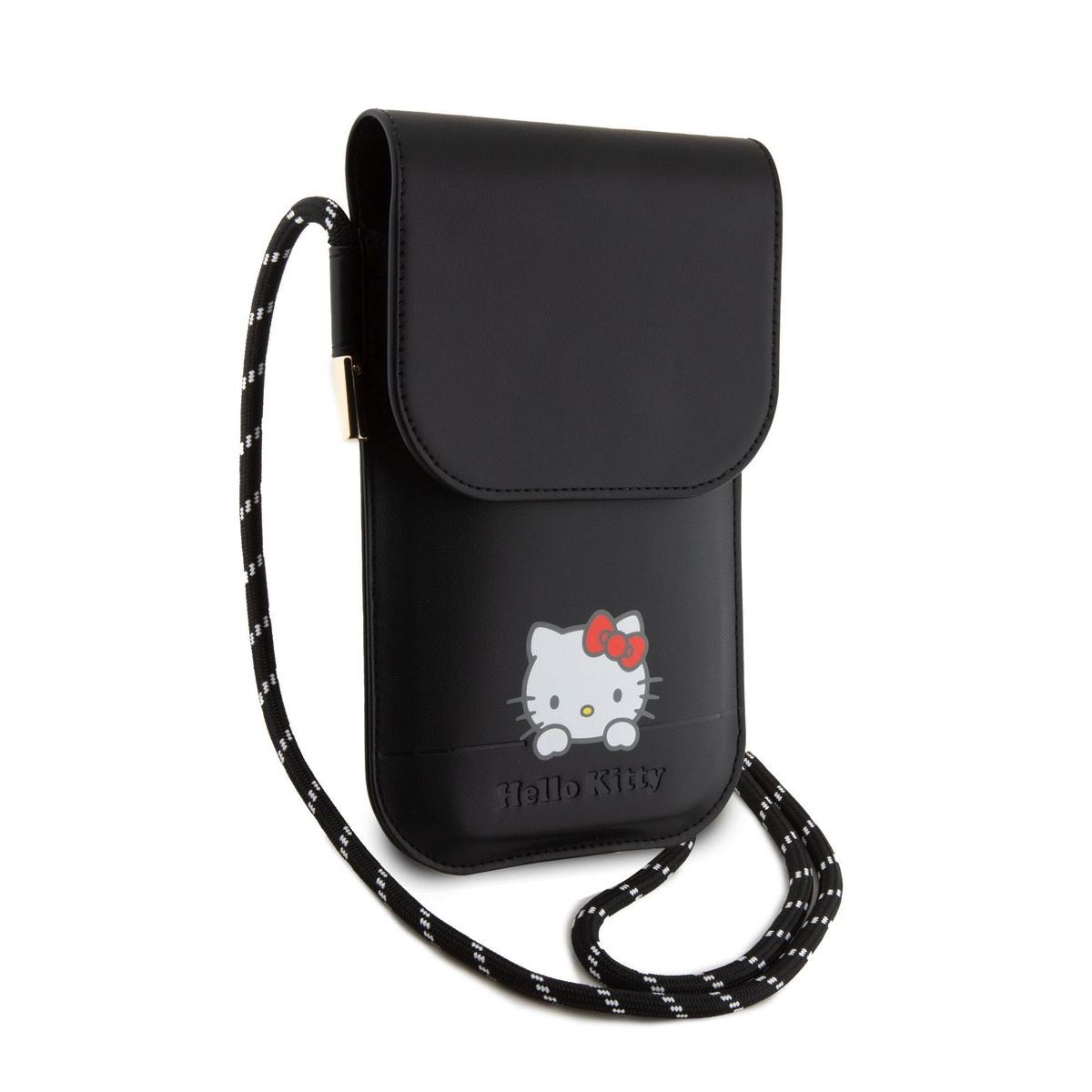 Hello Kitty PU Daydreaming Logo Leather Wallet Phone Bag Black