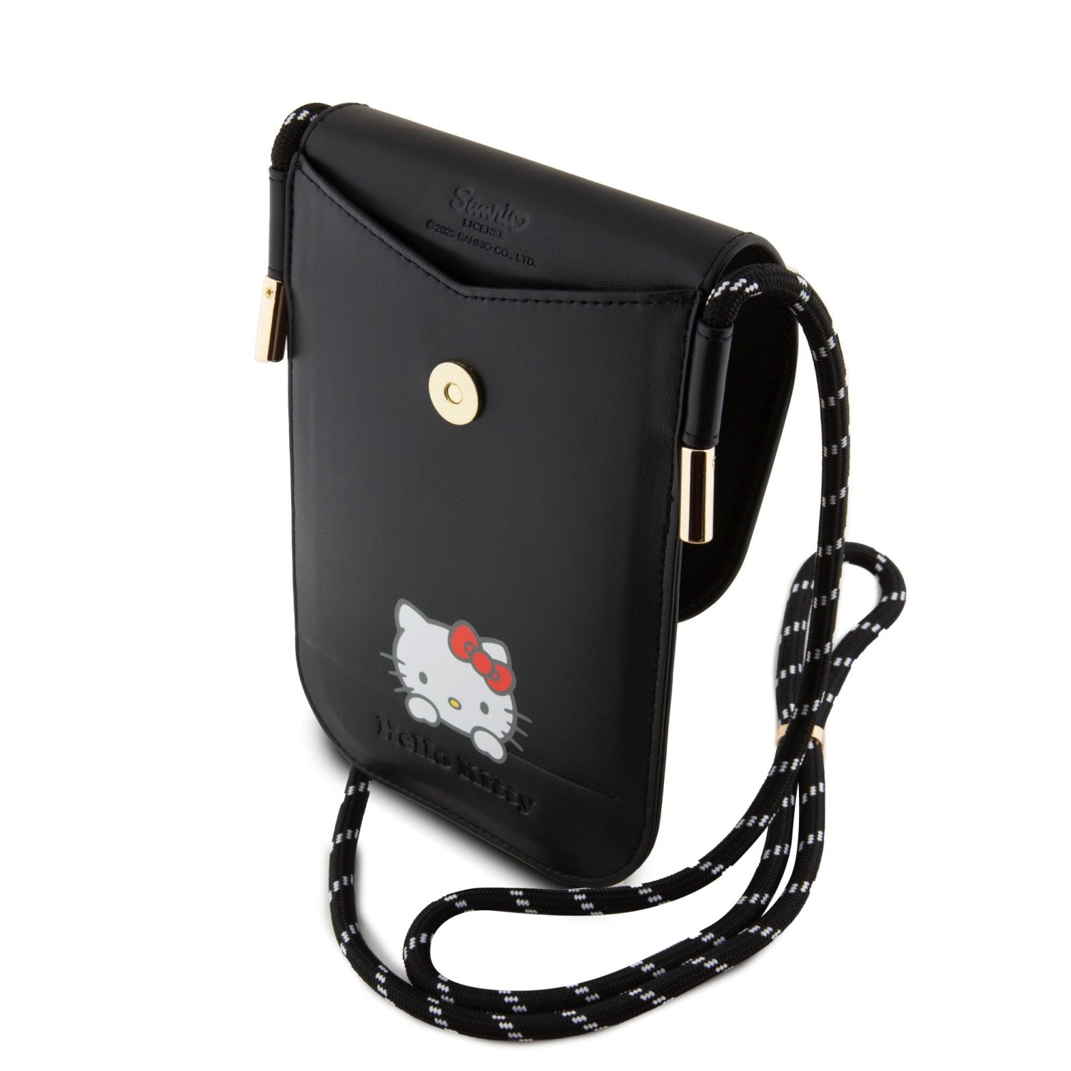 Hello Kitty PU Daydreaming Logo Leather Wallet Phone Bag Black