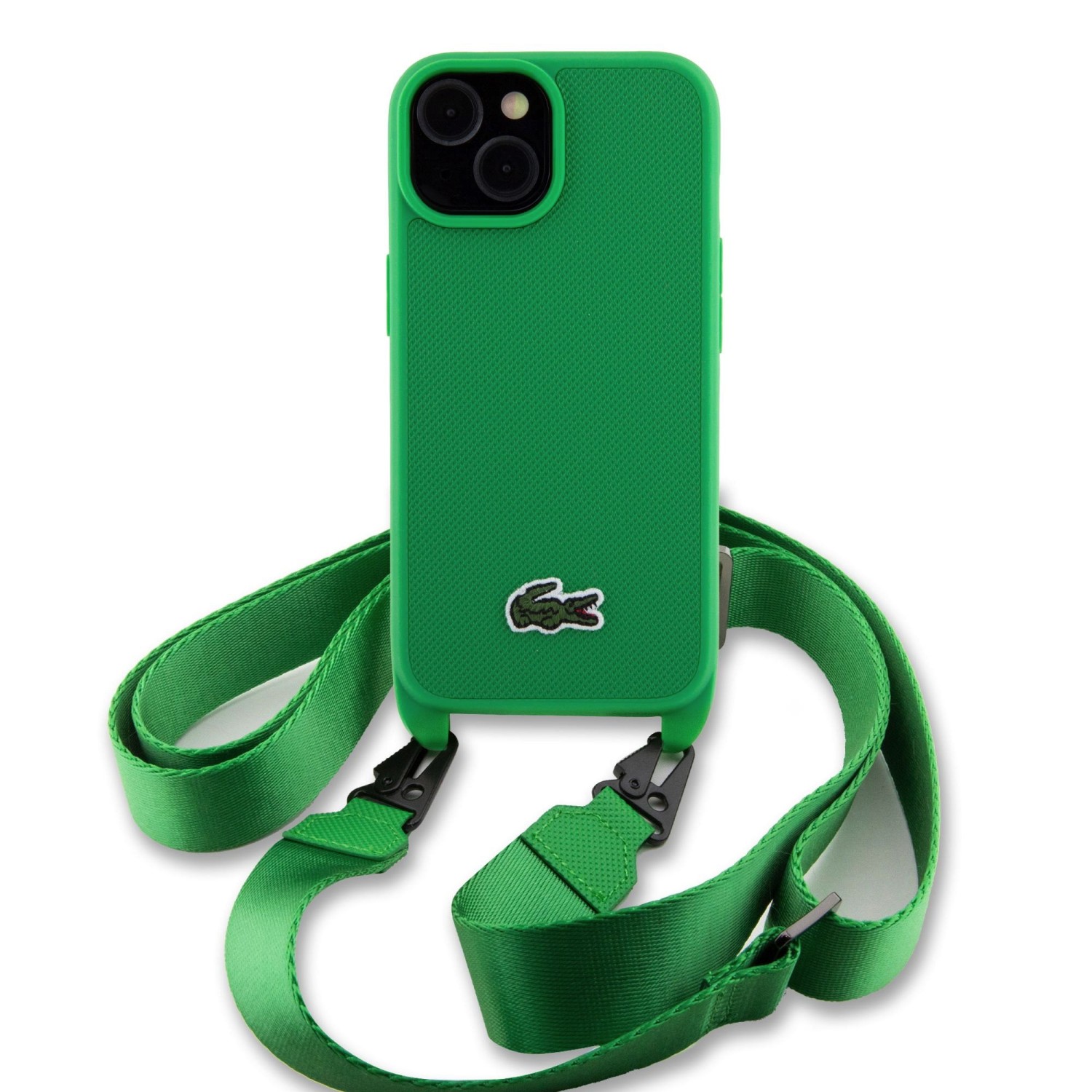 Levně Zadní kryt Lacoste Iconic Petit Pique Crossbody Woven Logo pro Apple iPhone 15, green