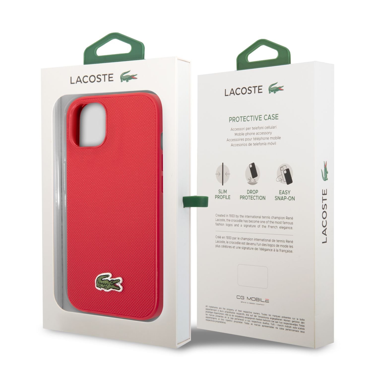 Lacoste Iconic Petit Pique Logo Zadní Kryt pro iPhone 14 Plus Red