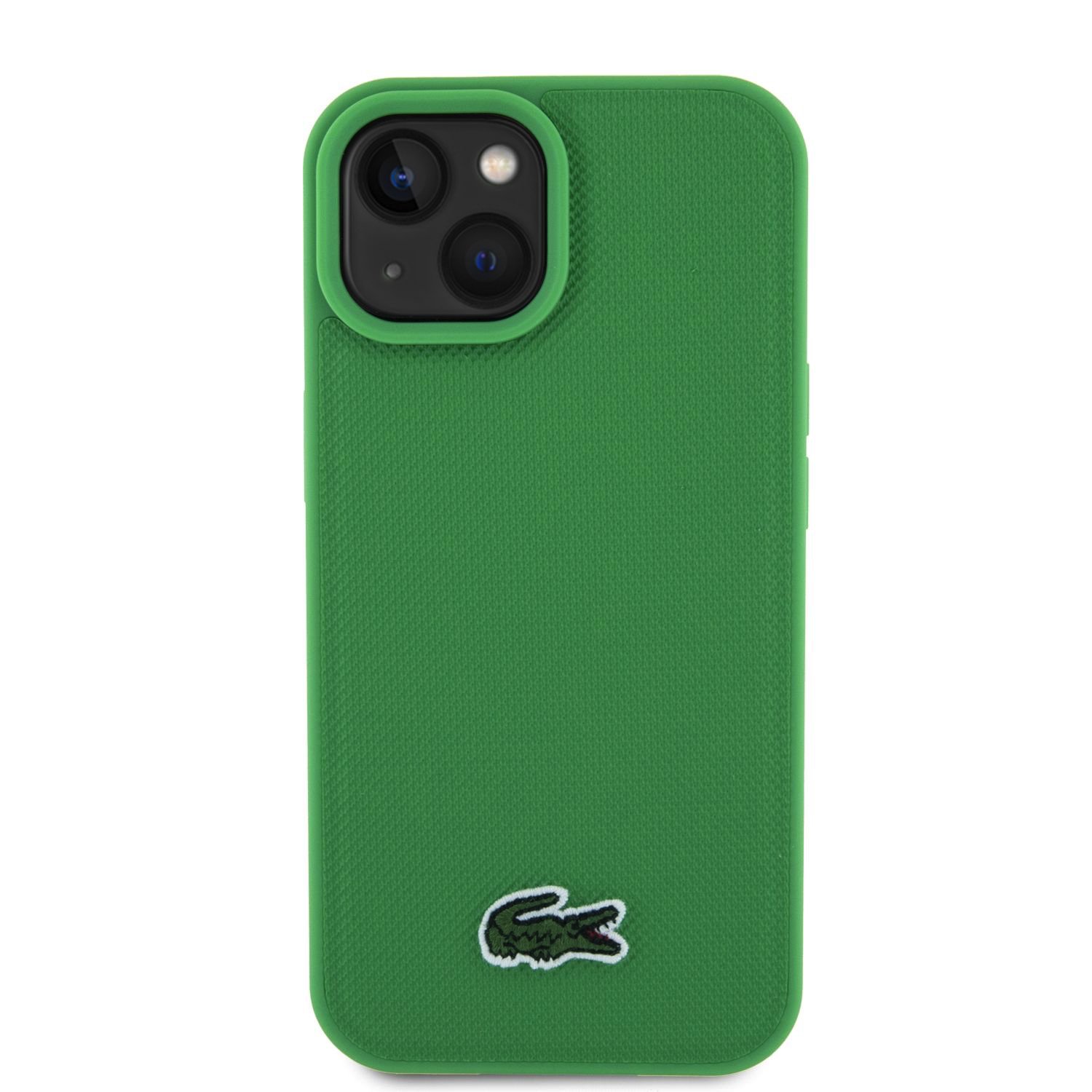 Levně Zadní kryt Lacoste Iconic Petit Pique Woven Logo Magsafe pro Apple iPhone 15, green