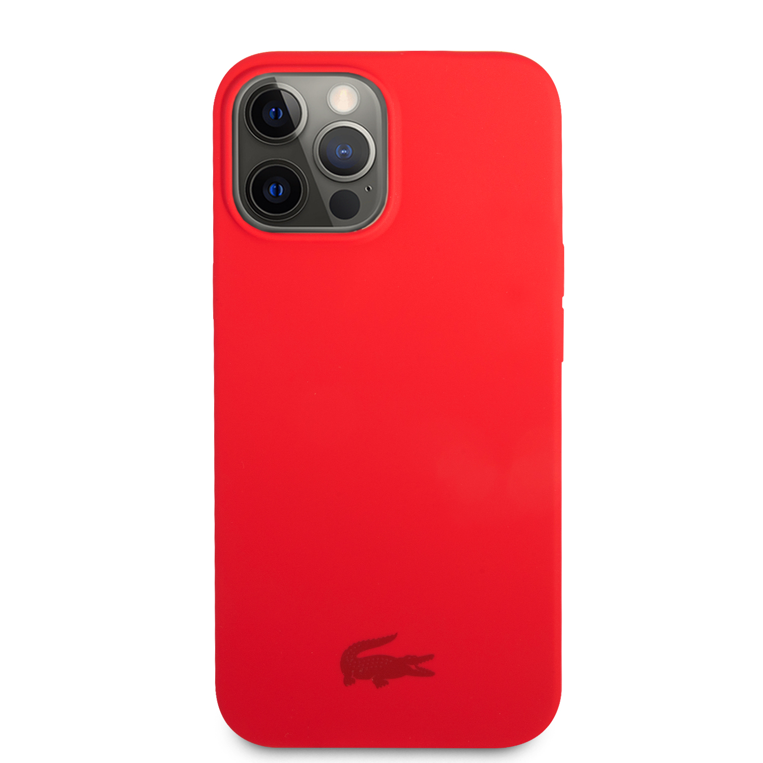 Levně Zadní kryt Lacoste Liquid Silicone Glossy Printing Logo pro Apple iPhone 13 Pro, red