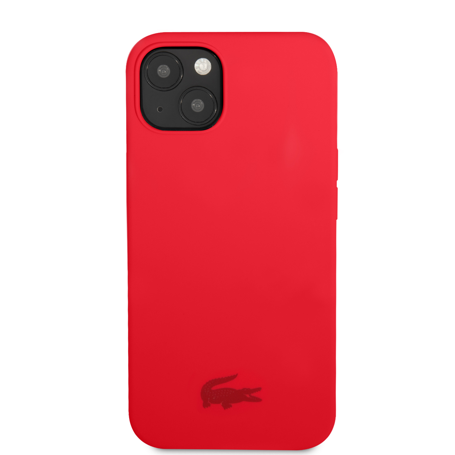 Levně Zadní kryt Lacoste Liquid Silicone Glossy Printing Logo pro Apple iPhone 13, red