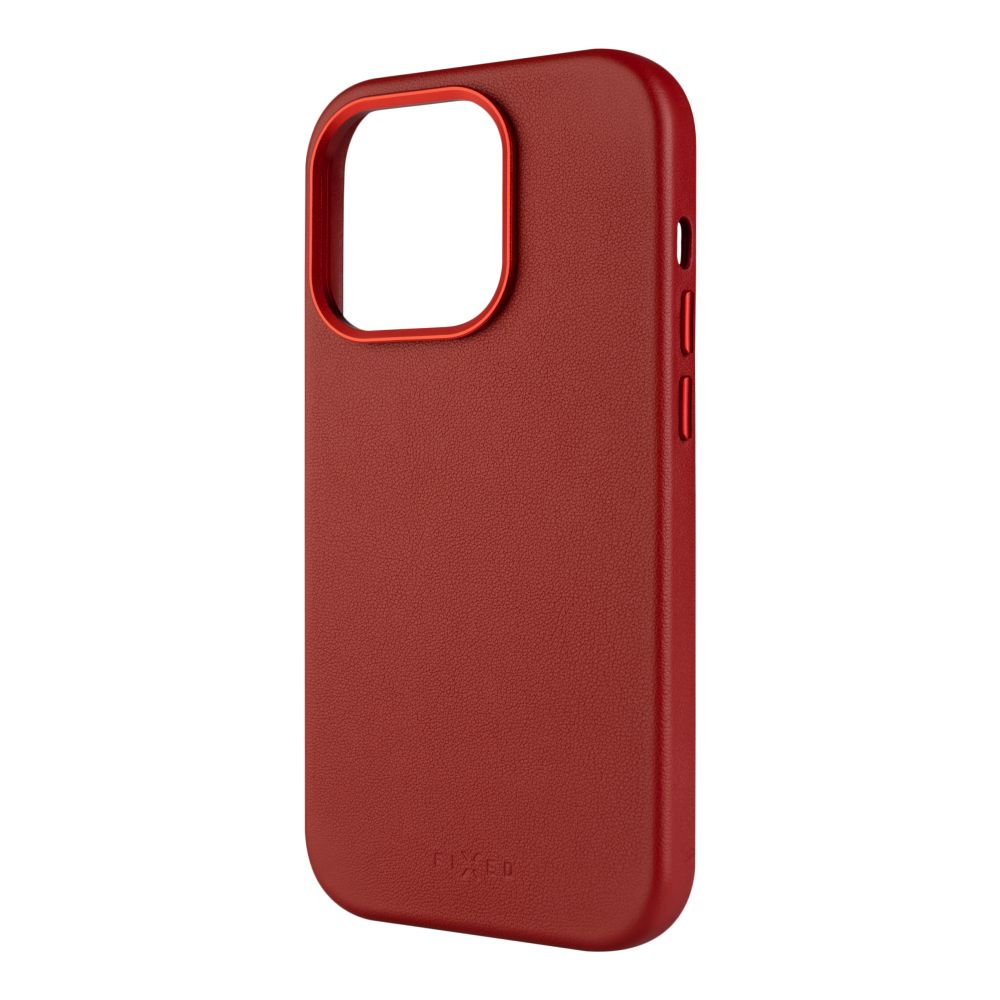 Kožený zadní kryt FIXED MagLeather s podporou MagSafe pro Apple iPhone 14 Pro, červený