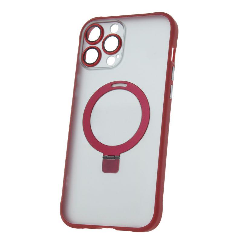 Silikonové TPU pouzdro Mag Ring pro Apple iPhone 13 Pro Max, červená