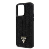 Guess Rhinestones Triangle Metal Logo Kryt pro iPhone 15 Pro Max Black
