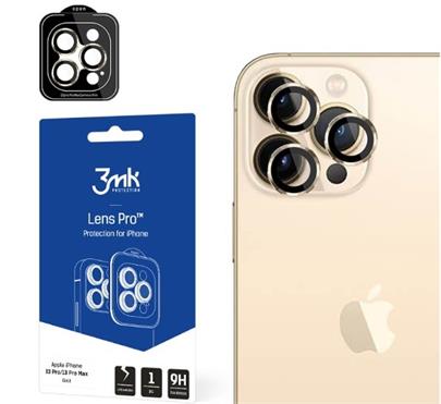 Tvrzené sklo 3mk Lens Pro ochrana kamery pro Apple iPhone 15 Pro Max, dark gold