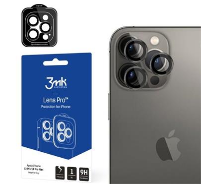 Tvrzené sklo 3mk Lens Pro ochrana kamery pro Apple iPhone 15 Plus, graphite