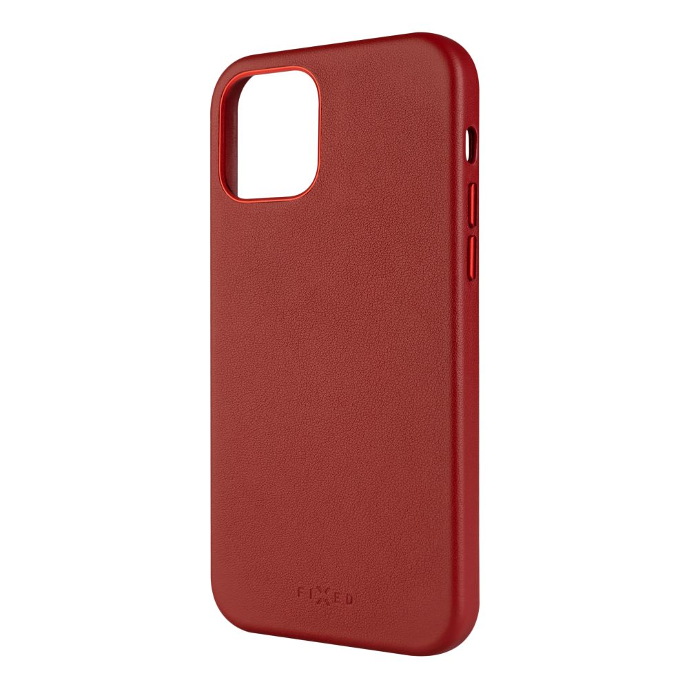 Kožený zadní kryt FIXED MagLeather s podporou MagSafe pro Apple iPhone 12/12 Pro, červená
