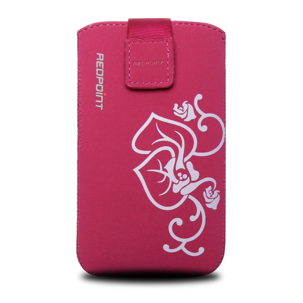 Univerzální pouzdro RedPoint Velvet, nabuk, motiv Flower, velikost XL