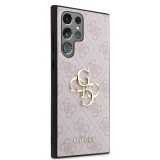 Zadní kryt Guess PU 4G Metal Logo pro Samsung Galaxy S24 Ultra, růžová