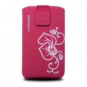 Univerzální pouzdro RedPoint Velvet, nabuk, motiv Flower, velikost XXL