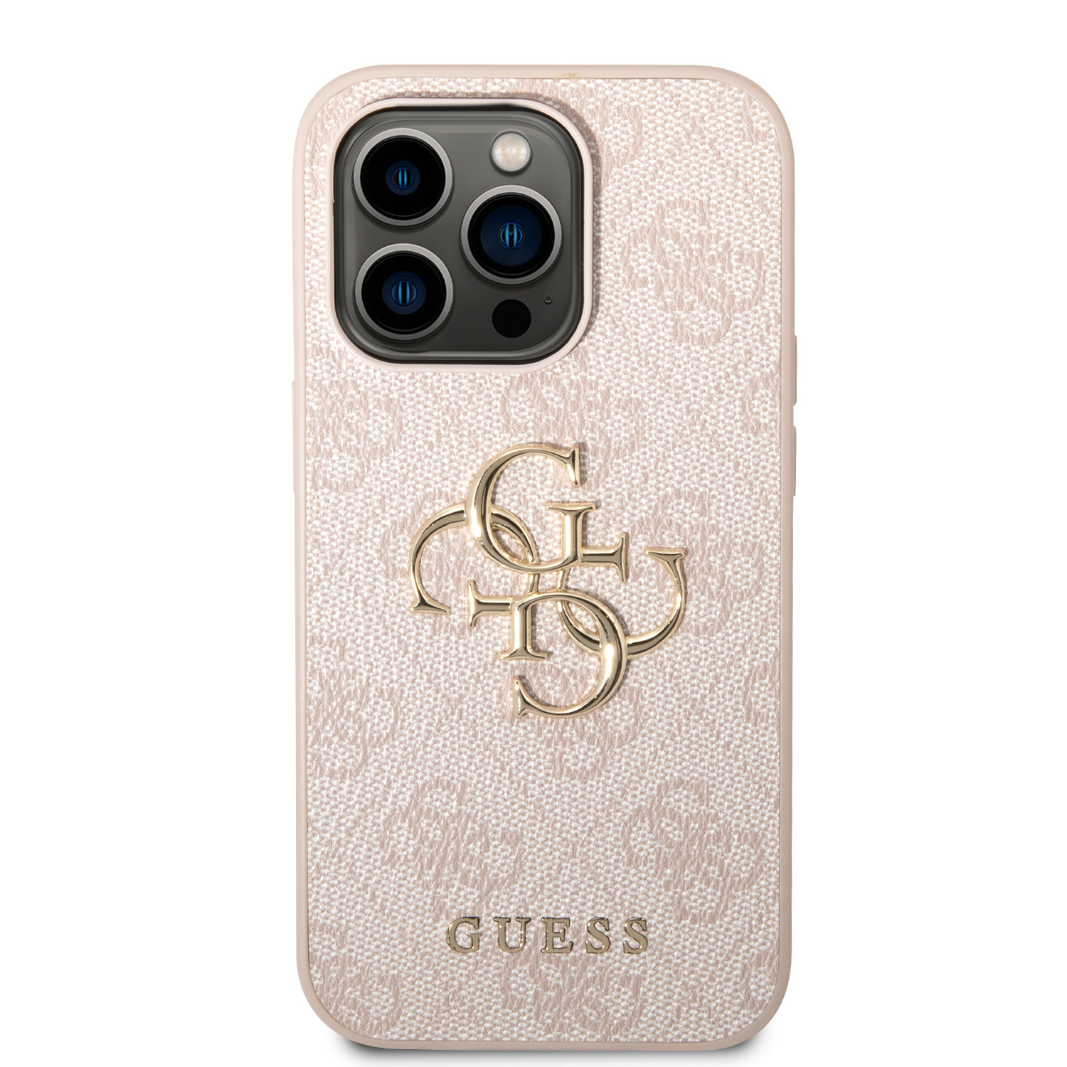 Zadní kryt Guess PU 4G Metal Logo pro Apple iPhone 15 Pro Max, růžová