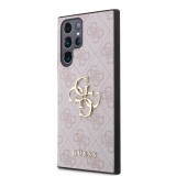 Zadní kryt Guess PU 4G Metal Logo pro Samsung Galaxy S23 Ultra, růžová