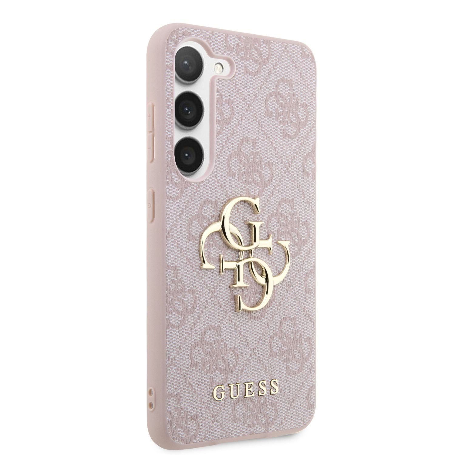 Guess PU 4G Metal Logo Zadní Kryt pro Samsung Galaxy S23 Pink