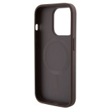 Guess PU 4G Stripe MagSafe Zadní Kryt pro iPhone 15 Pro Brown