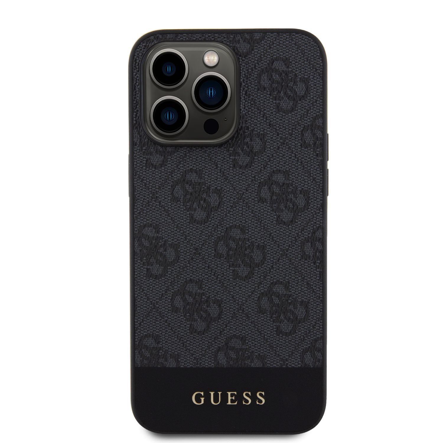 Guess PU 4G Stripe MagSafe Zadní Kryt pro iPhone 15 Pro Black