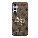 Zadní kryt Guess PU 4G Metal Logo pro  Samsung Galaxy S24+, hnědá