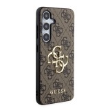 Zadní kryt Guess PU 4G Metal Logo pro  Samsung Galaxy S24+, hnědá