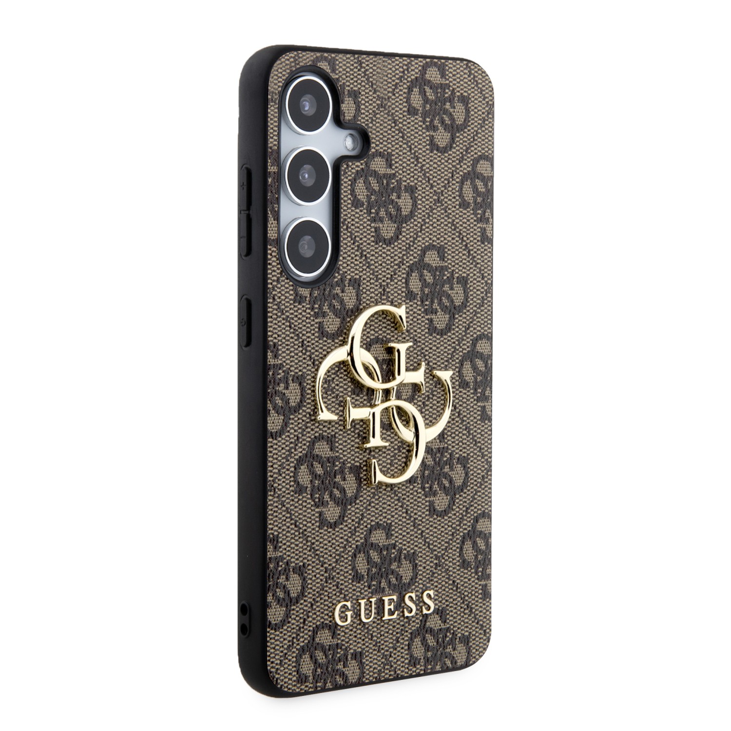 Zadní kryt Guess PU 4G Metal Logo pro  Samsung Galaxy S24+, hnědá