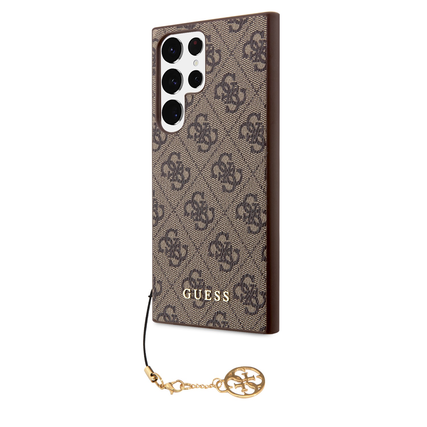 Guess 4G Charms Zadní Kryt pro Samsung Galaxy S24 Ultra Brown