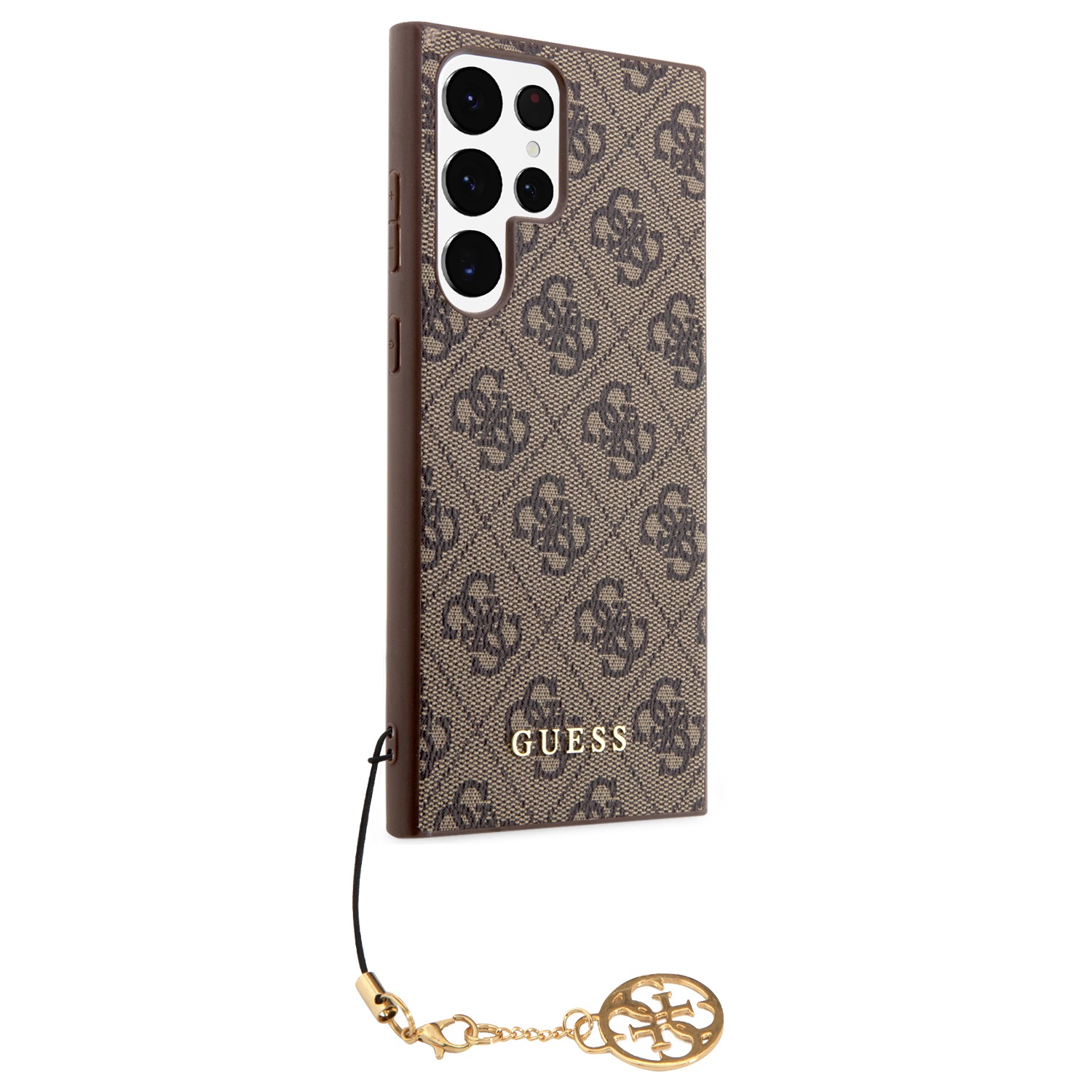 Guess 4G Charms Zadní Kryt pro Samsung Galaxy S24 Ultra Brown