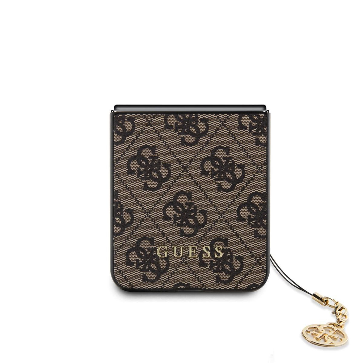 Guess 4G Charms Zadní Kryt pro Samsung Galaxy Z Flip 5 Brown