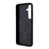 Guess PU Leather 4G Colored Ring MagSafe Zadní Kryt pro Samsung Galaxy S24+ Black