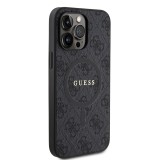 Guess PU Leather 4G Colored Ring MagSafe Zadní Kryt pro iPhone 14 Pro Max Black