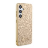 Guess PC/TPU Glitter Flakes Metal Logo Zadní Kryt pro Samsung Galaxy S24+ Gold