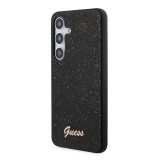 Guess PC/TPU Glitter Flakes Metal Logo Zadní Kryt pro Samsung Galaxy S24+ Black