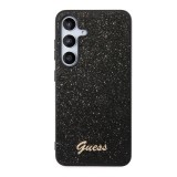 Guess PC/TPU Glitter Flakes Metal Logo Zadní Kryt pro Samsung Galaxy S24+ Black