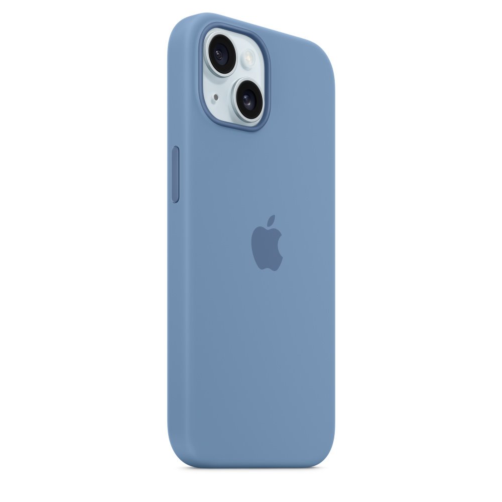 Levně Apple silikonový kryt MT0Y3ZM/A vč. magsafe pro Apple iPhone 15, winter blue