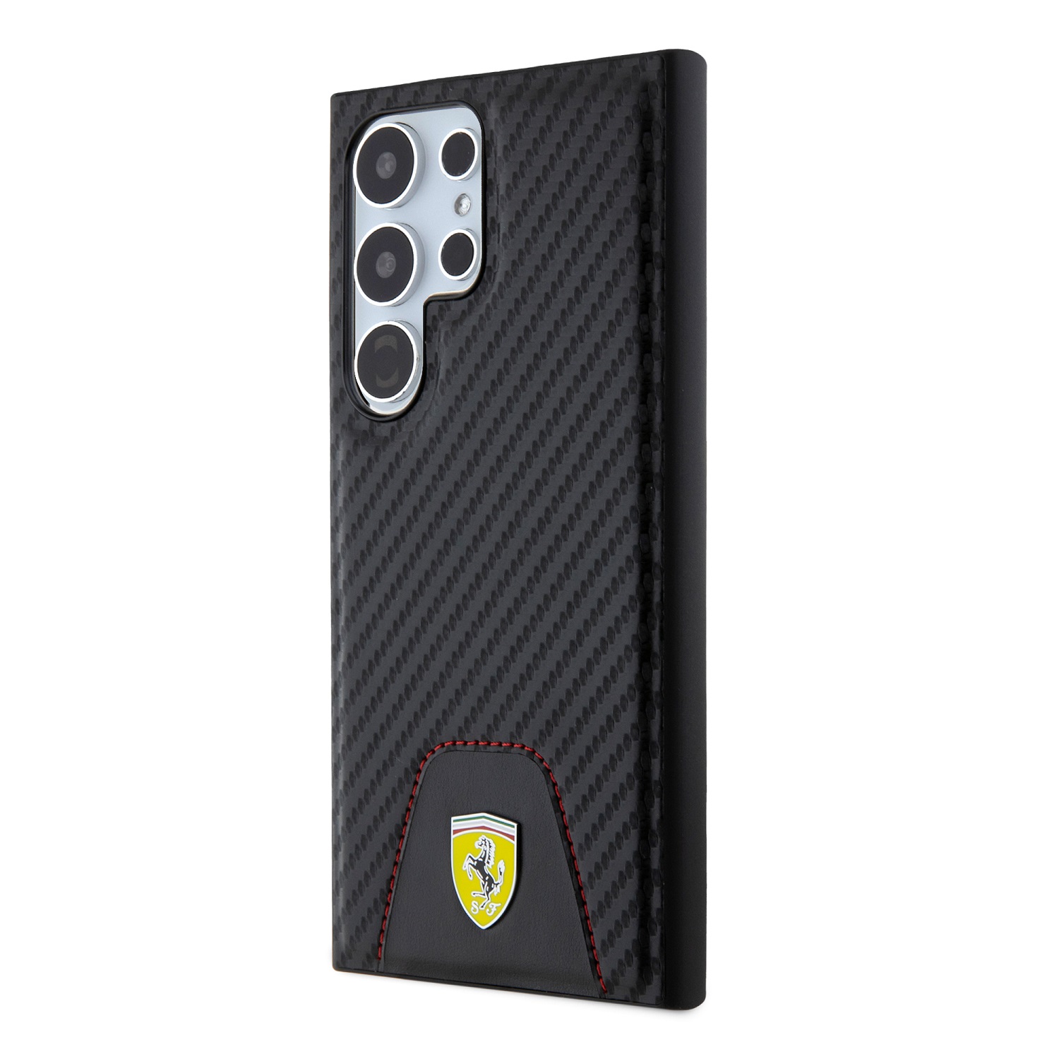 Zadní kryt Ferrari PU Leather Bottom Carbon pro Samsung Galaxy S24 Ultra, black