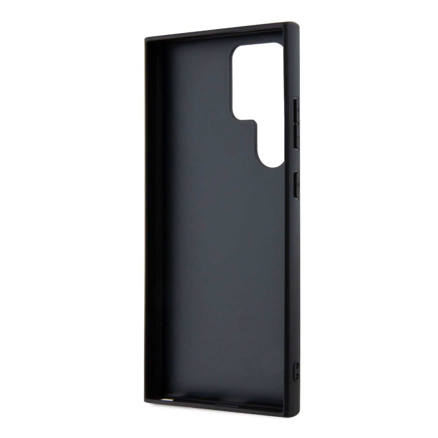 Karl Lagerfeld Saffiano Grip Stand Metal Logo Zadní Kryt pro Samsung Galaxy S24 Ultra Black