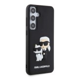 Karl Lagerfeld 3D Rubber Karl and Choupette Zadní Kryt pro Samsung Galaxy S24+ Black