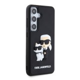 Karl Lagerfeld 3D Rubber Karl and Choupette Zadní Kryt pro Samsung Galaxy S24 Black