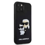 Karl Lagerfeld 3D Rubber Karl and Choupette Zadní Kryt pro iPhone 14 Black