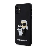 Karl Lagerfeld 3D Rubber Karl and Choupette Zadní Kryt pro iPhone 11 Black