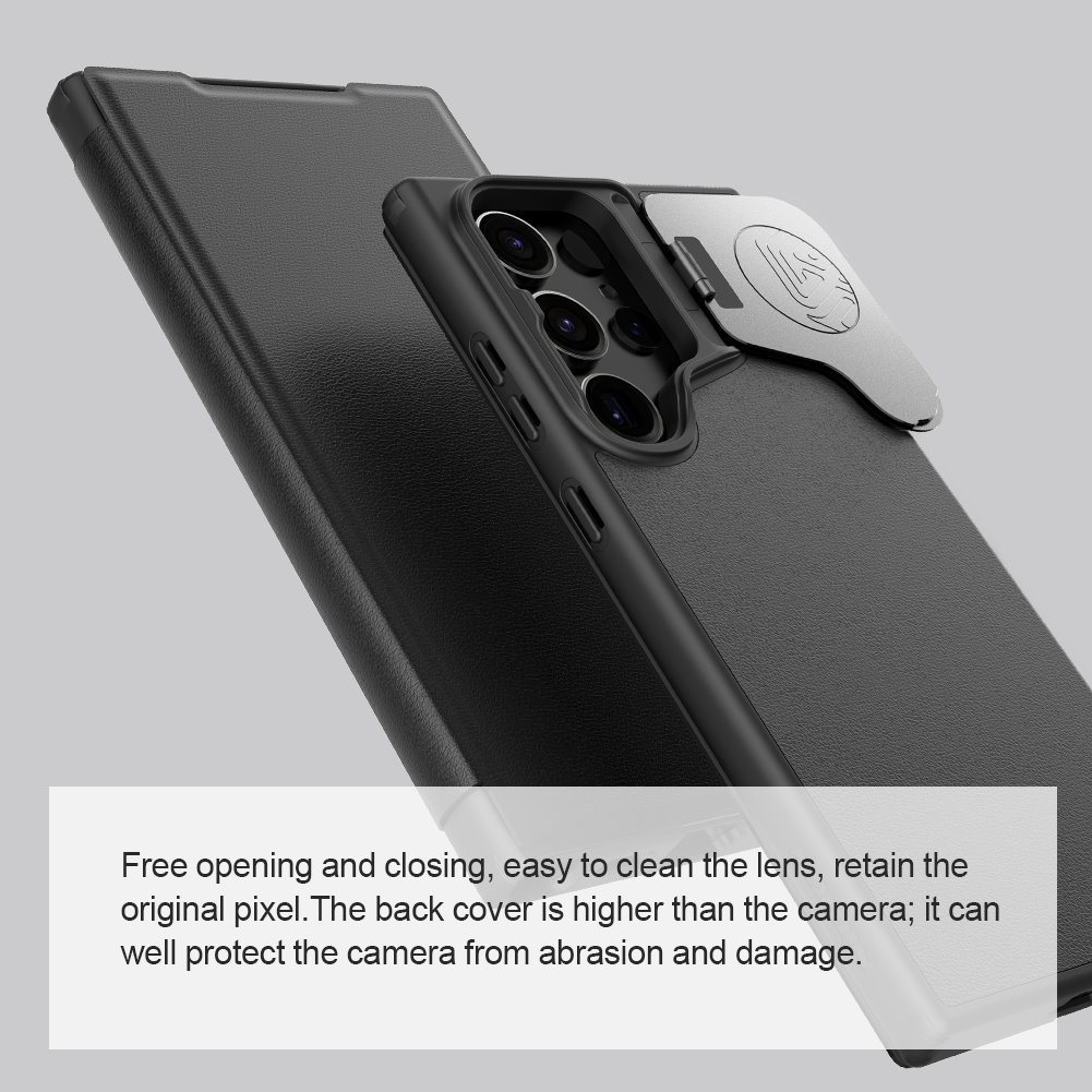 Flipové pouzdro Nillkin Qin Book Prop pro Samsung Galaxy S24+, černá