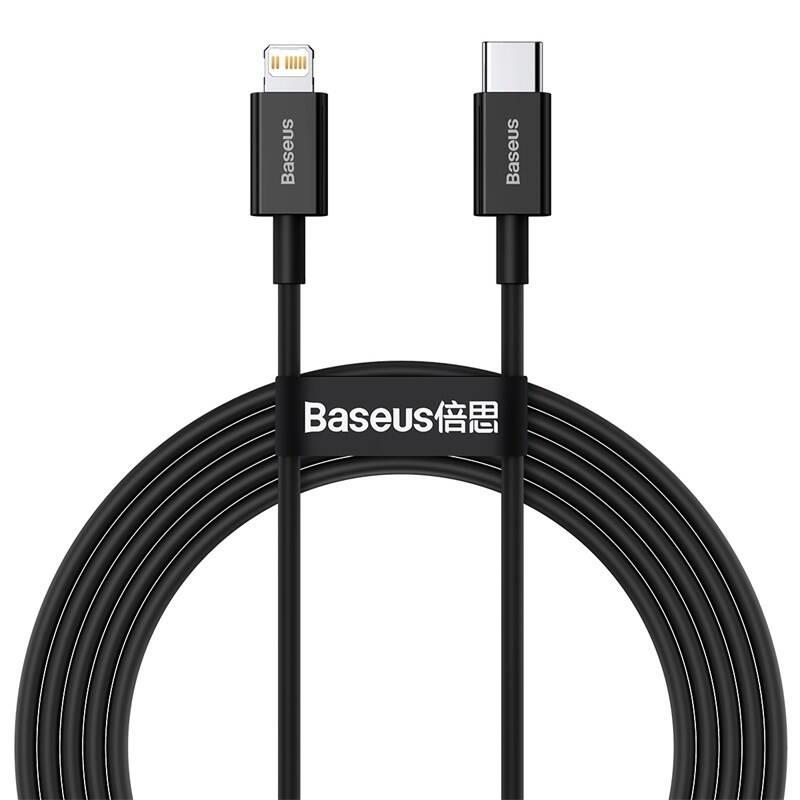 Rychlonabíjecí datový kabel Baseus Tungsten Gold PD 20W 2m USB-C na Lightning černý