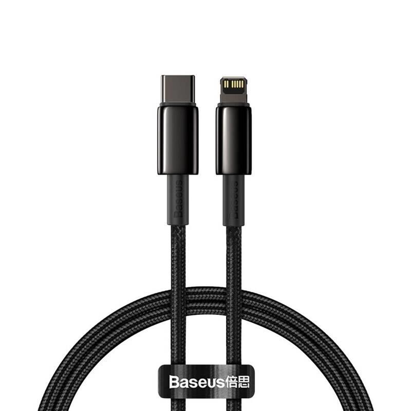 Rychlonabíjecí datový kabel Baseus Tungsten Gold 20W 1m USB-C na Lightning černý