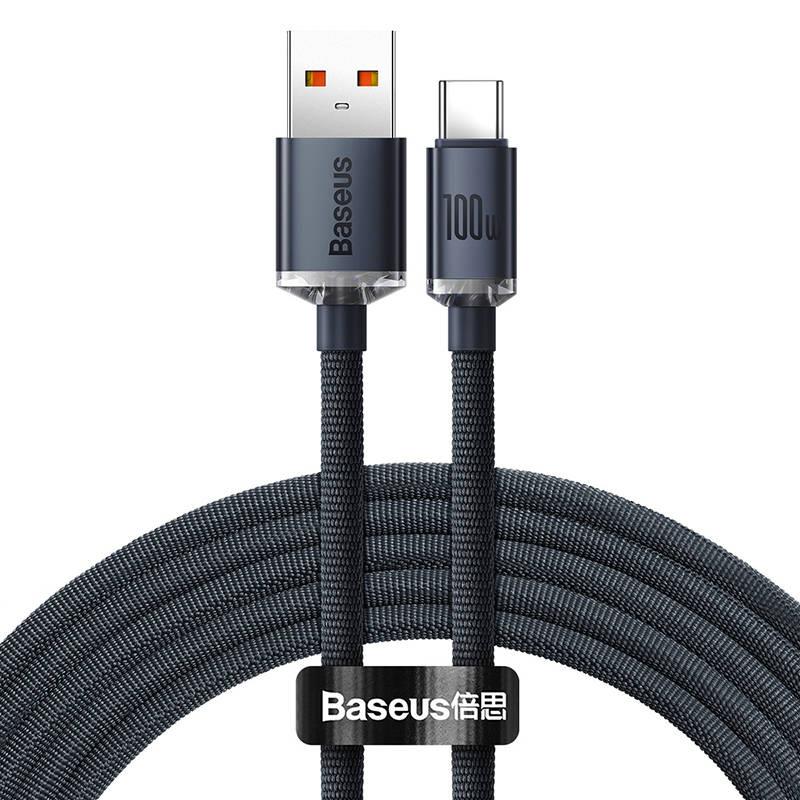 Levně Datový kabel Baseus Crystal Shine Series USB-C 1,2m 100W (20V/5A) černý