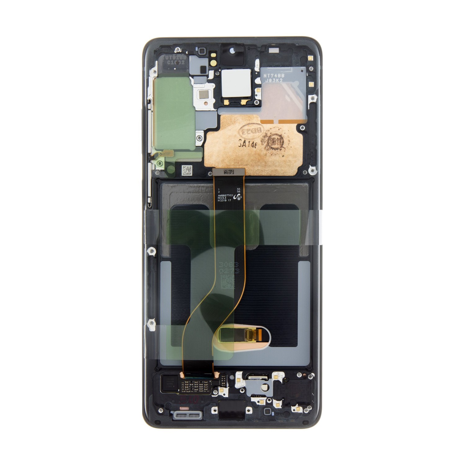 LCD + dotyková deska + přední kryt pro Samsung Galaxy S20+ No Camera, mystic black (Service pack) + DOPRAVA ZDARMA