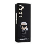 Karl Lagerfeld Liquid Silicone Ikonik NFT Zadní Kryt pro Samsung Galaxy Z Fold 5 Black