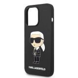 Karl Lagerfeld Liquid Silicone Ikonik NFT Zadní Kryt pro iPhone 15 Pro Black