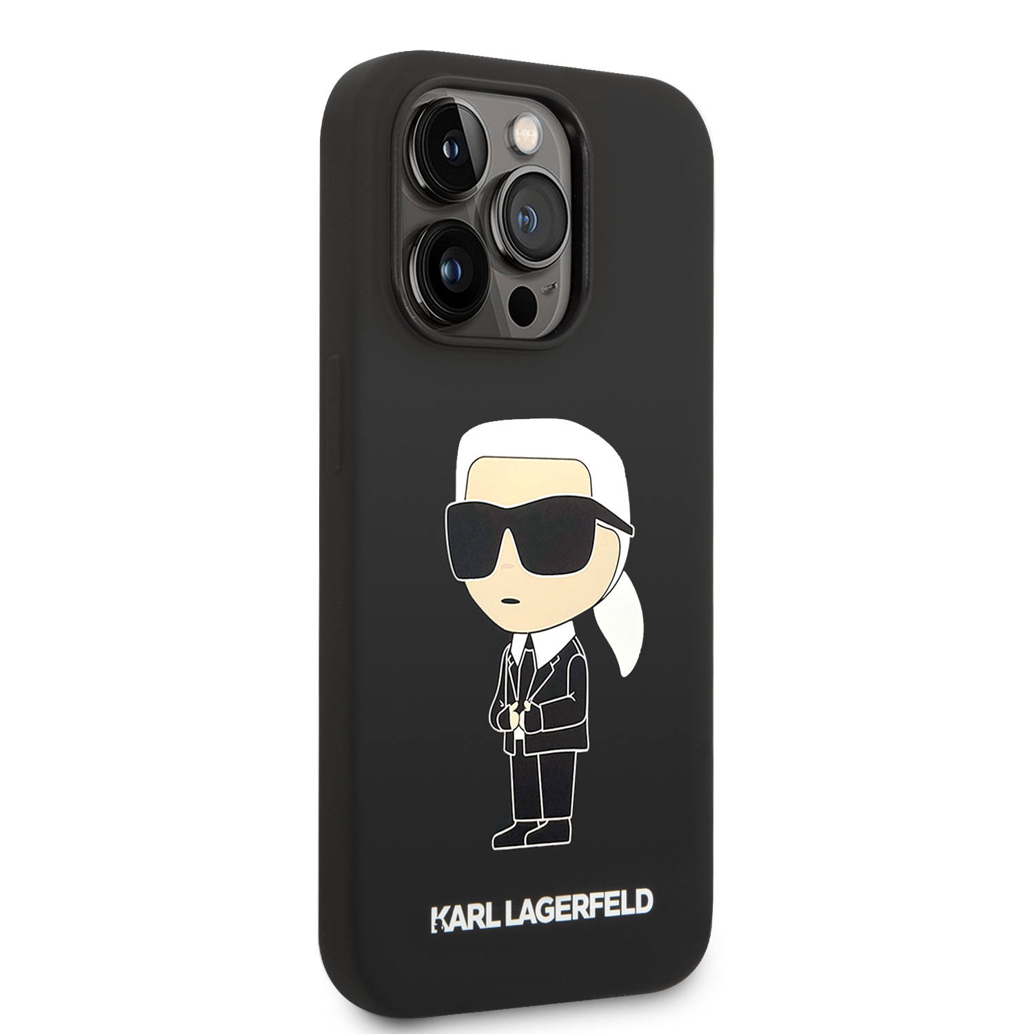 Karl Lagerfeld Liquid Silicone Ikonik NFT Zadní Kryt pro iPhone 15 Pro Black